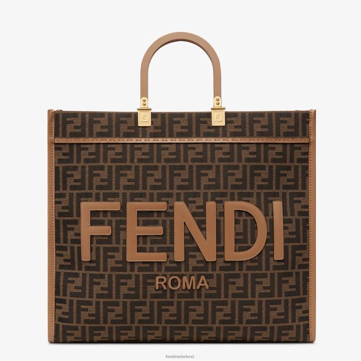 vrouwen accessoires Fendi 0J62L533 ff shopper van jacquardstof bruin