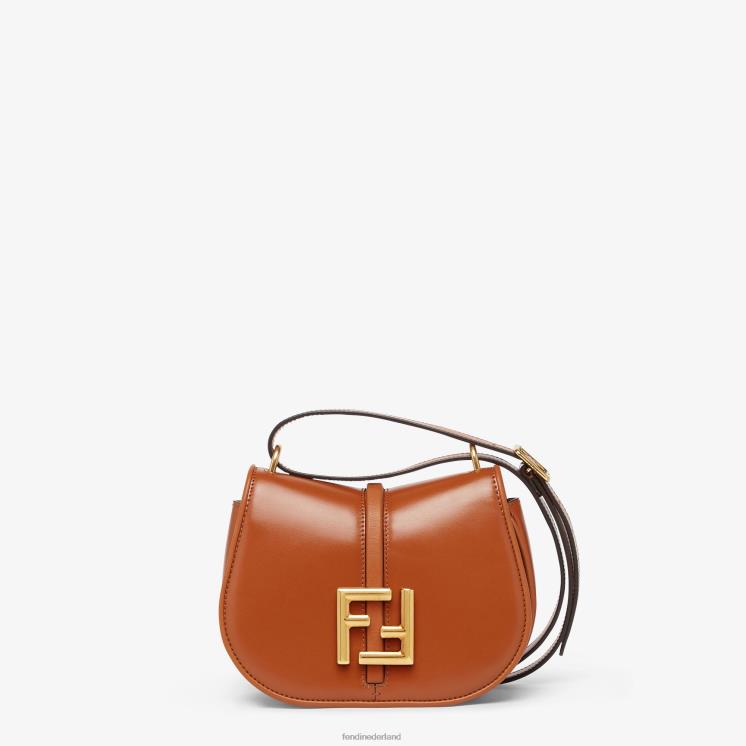 vrouwen accessoires Fendi 0J62L536 kom op mini leren tasje bruin