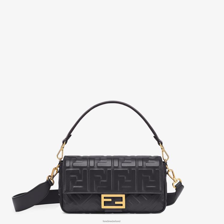 vrouwen accessoires Fendi 0J62L548 stokbrood leren tas zwart