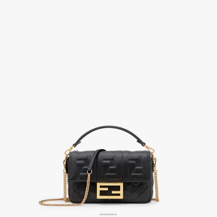 vrouwen accessoires Fendi 0J62L549 stokbrood mini leren tas zwart