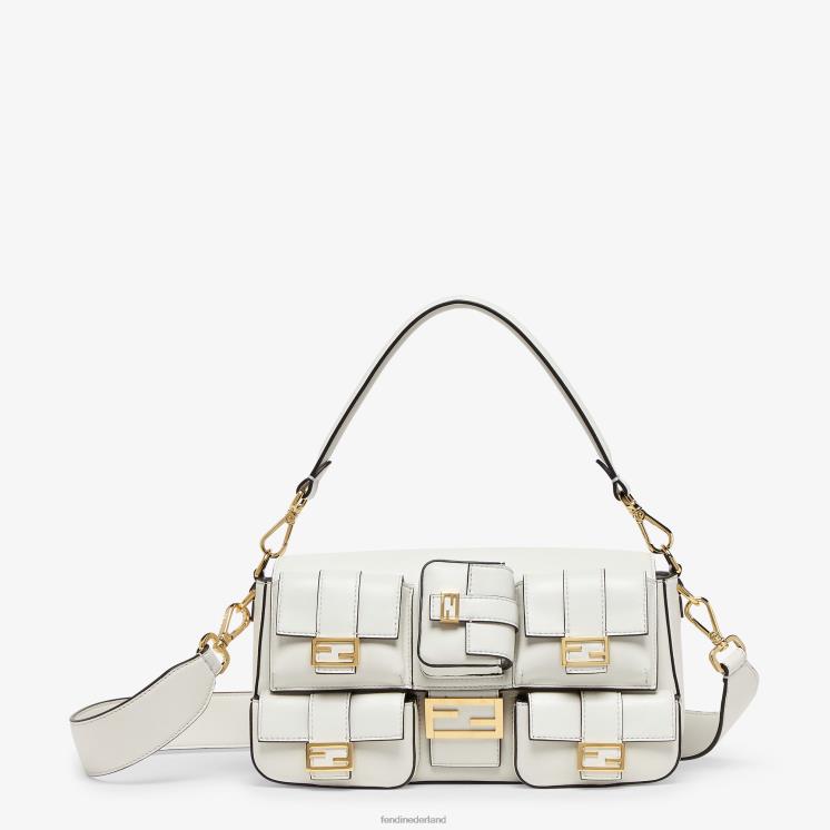 vrouwen accessoires Fendi 0J62L557 Baguette leren tas met meerdere zakken wit