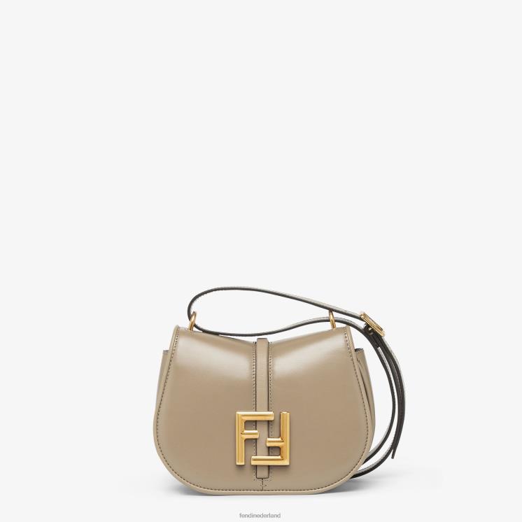 vrouwen accessoires Fendi 0J62L558 Dove tas van glad leer en volnerf leer grijs