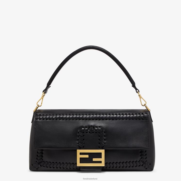 vrouwen accessoires Fendi 0J62L563 Nappaleren tas met bijpassende draad zwart