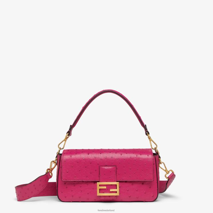 vrouwen accessoires Fendi 0J62L616 fuchsia struisvogel leren tas roze