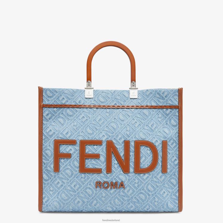 vrouwen accessoires Fendi 0J62L624 denim shopper lichtblauw