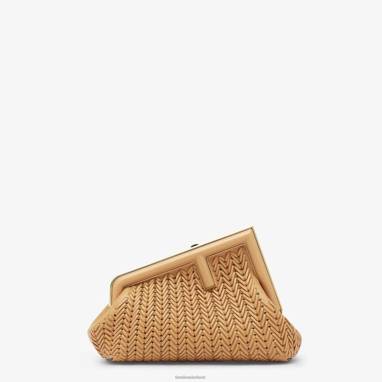 vrouwen accessoires Fendi 0J62L659 geïnterlinieerde leren tas bruin