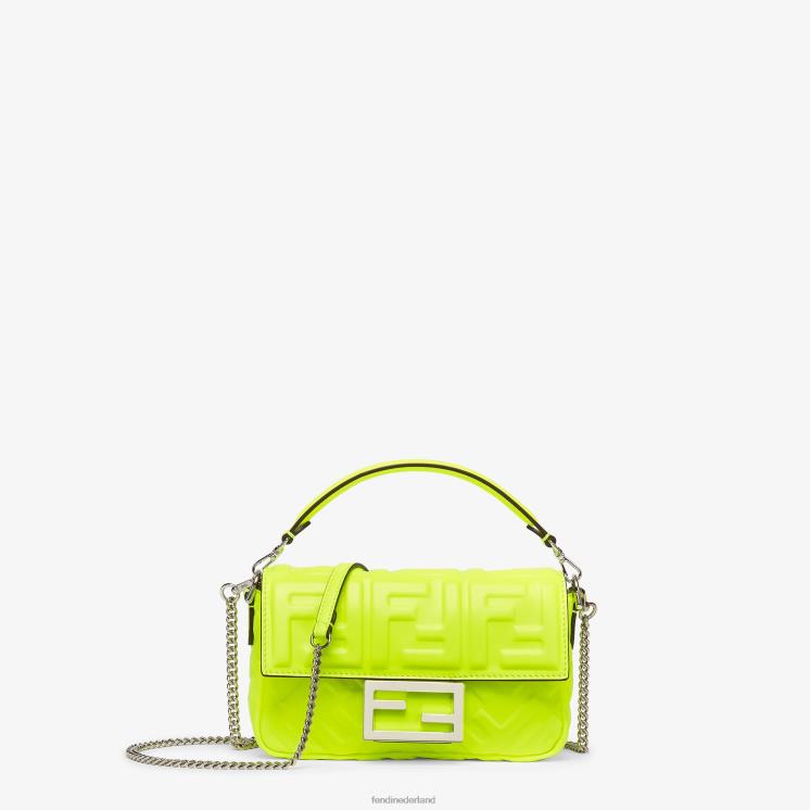 vrouwen accessoires Fendi 0J62L664 Neon nappa leren tas geel