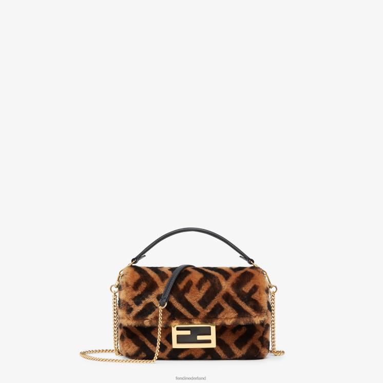 vrouwen accessoires Fendi 0J62L682 tas van schapenvacht bruin