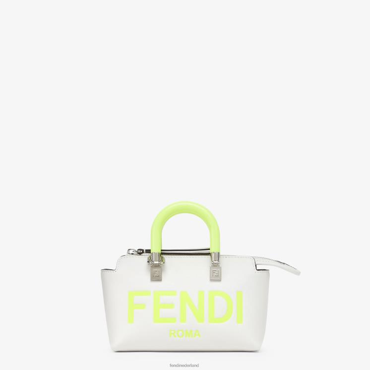 vrouwen accessoires Fendi 0J62L696 kleine leren Boston-tas wit