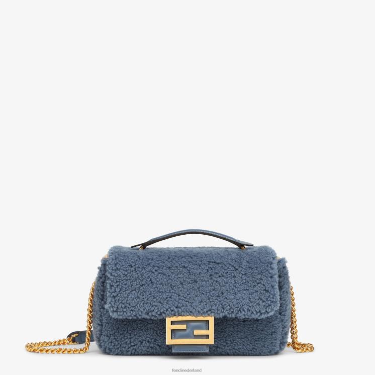 vrouwen accessoires Fendi 0J62L746 tas van schapenvacht blauw