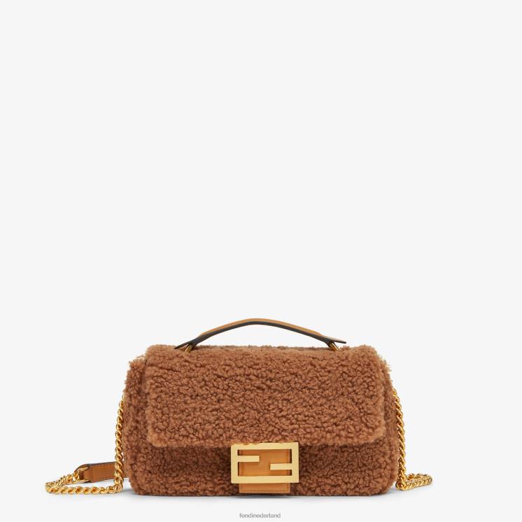 vrouwen accessoires Fendi 0J62L752 tas van schapenvacht bruin