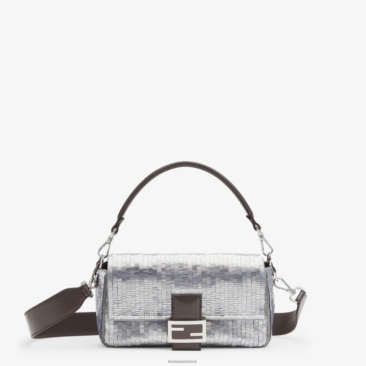 vrouwen accessoires Fendi 0J62L795 Heruitgavetas met aluminiumkleurige pailletten zilver