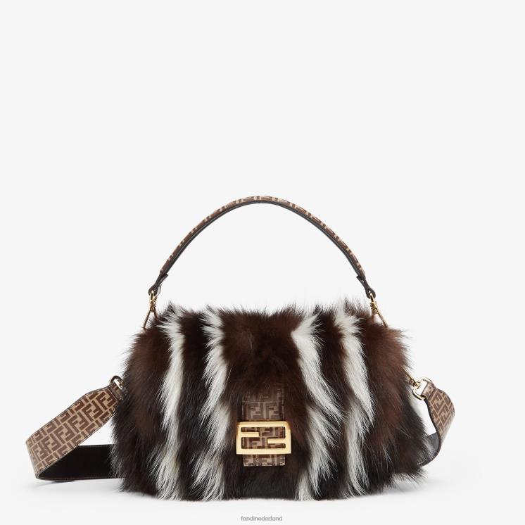 vrouwen accessoires Fendi 0J62L804 Heruitgave tas van ingelegd bont veelkleurig