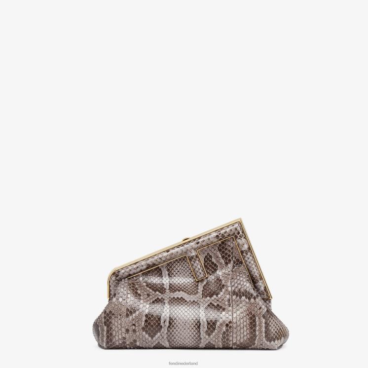 vrouwen accessoires Fendi 0J62L846 Python leren tas grijs