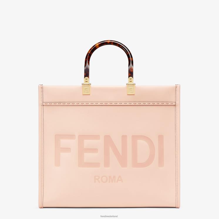 vrouwen accessoires Fendi 0J62L863 bleek leren shopper roze