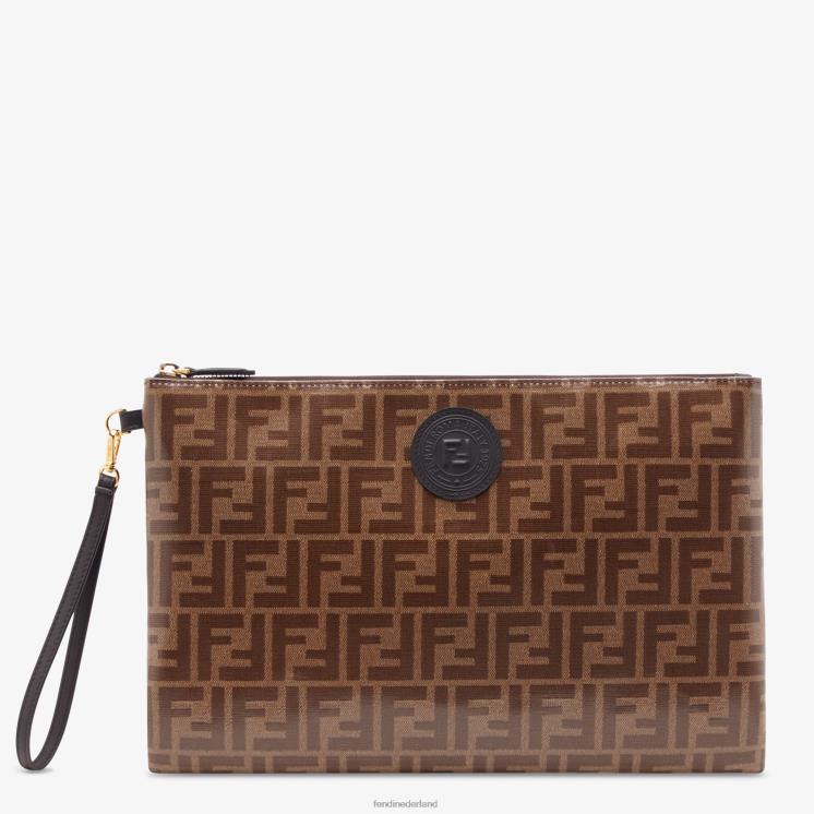 vrouwen accessoires Fendi 0J62L1488 stoffen zakje bruin