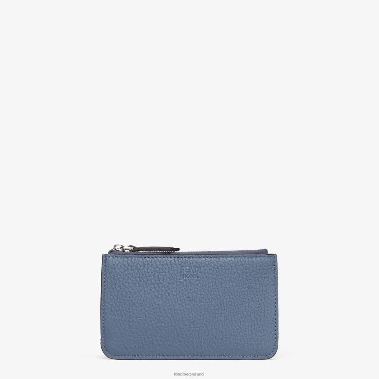 vrouwen accessoires Fendi 0J62L1492 Kiekeboe sleuteletui leren etui blauw