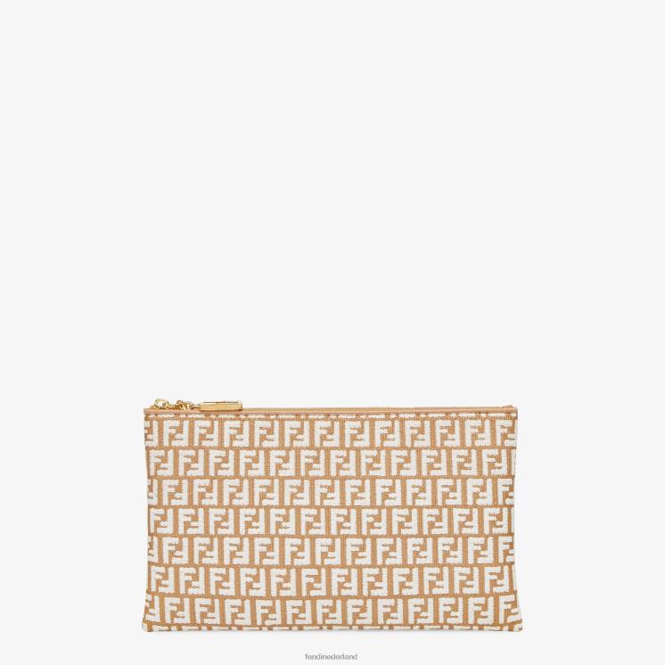 vrouwen accessoires Fendi 0J62L1506 raffia zakje met ff motief roze