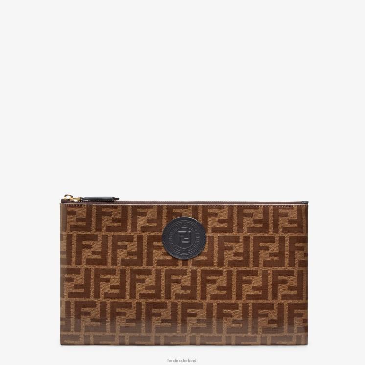 vrouwen accessoires Fendi 0J62L1589 stoffen zakje bruin