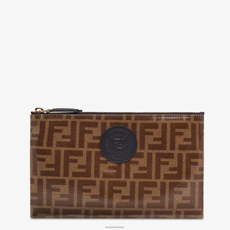 vrouwen accessoires Fendi 0J62L1590 stoffen zakje bruin