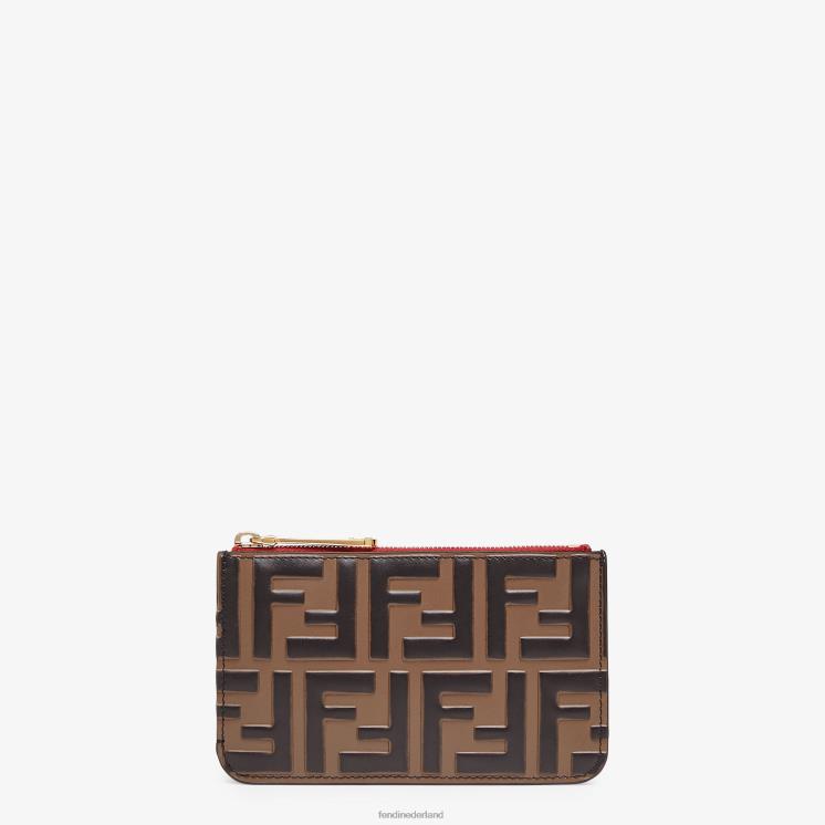 vrouwen accessoires Fendi 0J62L1595 leren sleuteletui bruin