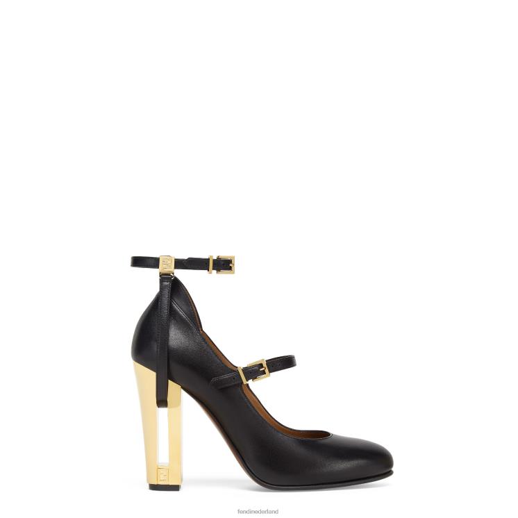 vrouwen schoenen Fendi 0J62L1261 Leren pumps met hoge hakken zwart