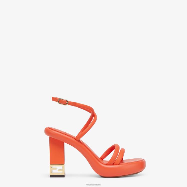 vrouwen schoenen Fendi 0J62L1314 Nappa leren sandalen oranje