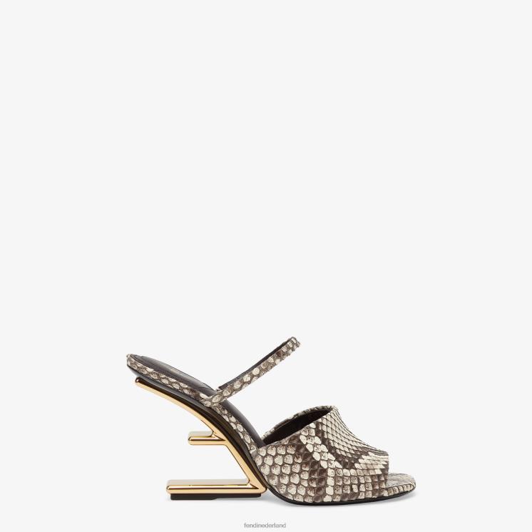 vrouwen schoenen Fendi 0J62L1372 Python-sandalen met hoge hakken bruin