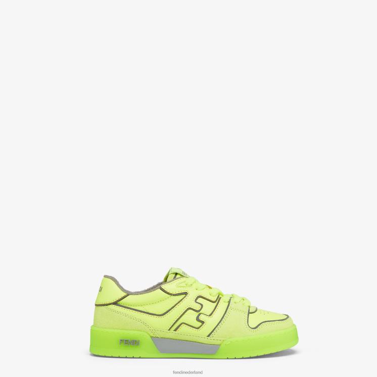 vrouwen schoenen Fendi 0J62L1318 Neon leren low-tops geel