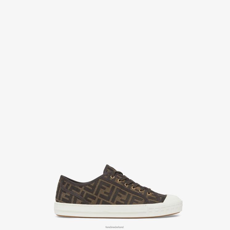 vrouwen schoenen Fendi 0J62L1335 ff stoffen low-tops bruin